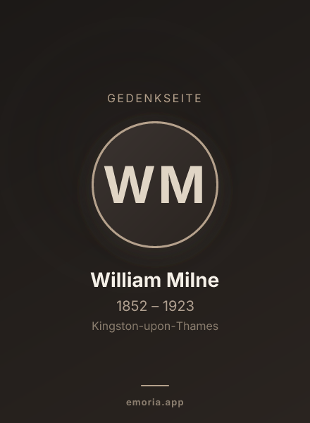 Gedenkportrait von William Milne