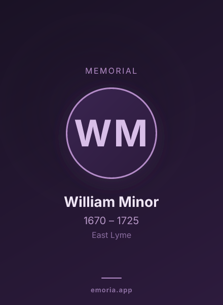 Memorial portrait of William Minor