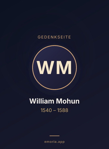 Gedenkportrait von William Mohun