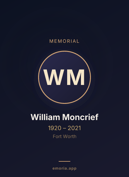 Memorial portrait of William Moncrief