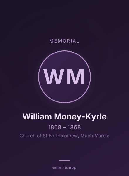 Memorial portrait of William Money-Kyrle