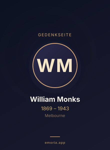 Gedenkportrait von William Monks