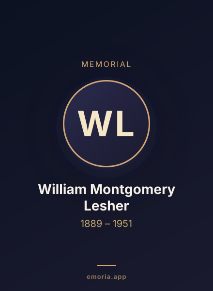 Memorial portrait of William Montgomery Lesher