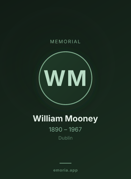Memorial portrait of William Mooney