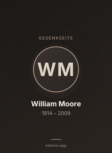 Gedenkportrait von William Moore