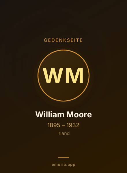 Gedenkportrait von William Moore