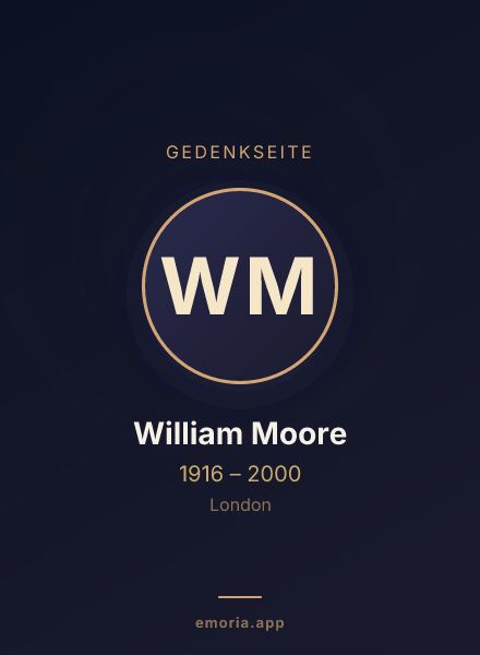Gedenkportrait von William Moore