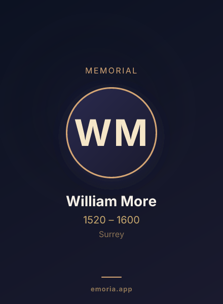 Memorial portrait of William More