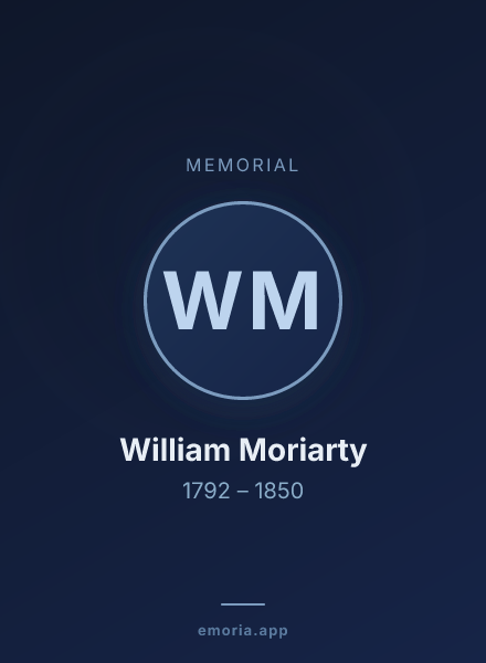 Memorial portrait of William Moriarty