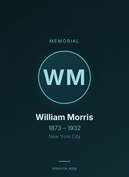 Memorial portrait of William Morris
