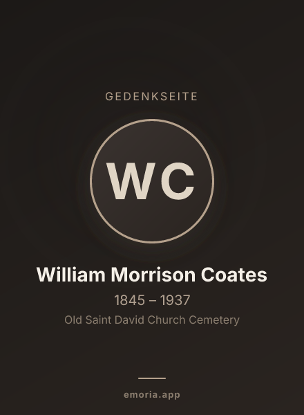 Gedenkportrait von William Morrison Coates