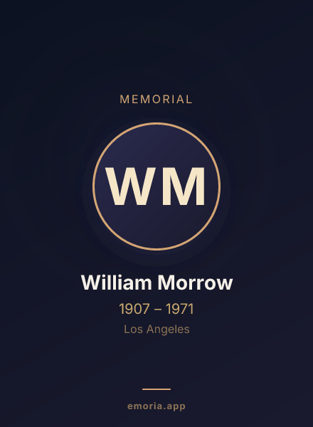 Memorial portrait of William Morrow