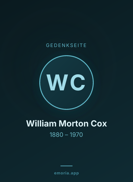 Gedenkportrait von William Morton Cox