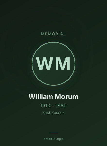 Memorial portrait of William Morum