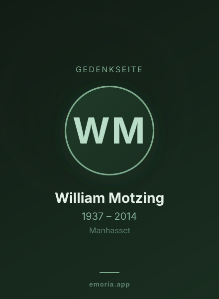 Gedenkportrait von William Motzing