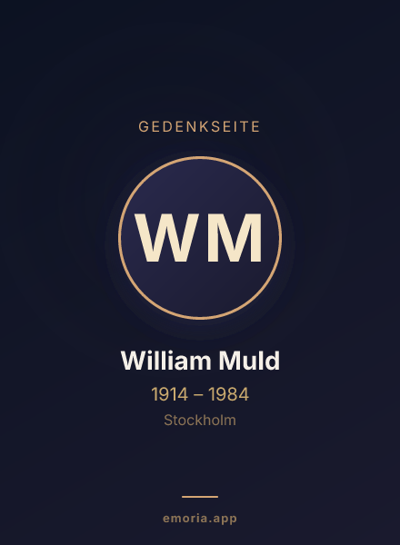 Gedenkportrait von William Muld