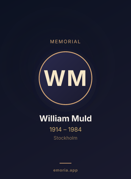 Memorial portrait of William Muld