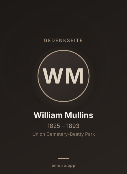 Gedenkportrait von William Mullins