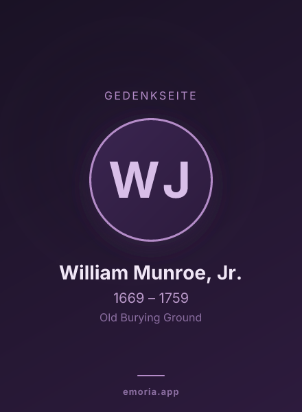 Gedenkportrait von William Munroe, Jr.