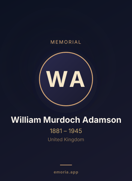 Memorial portrait of William Murdoch Adamson