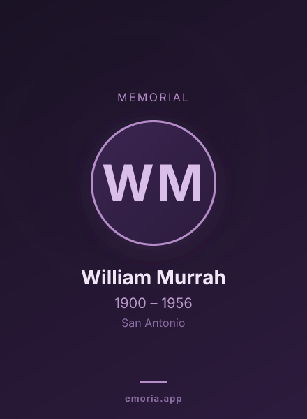 Memorial portrait of William Murrah