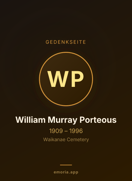 Gedenkportrait von William Murray Porteous