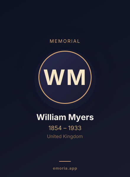 Memorial portrait of William Myers