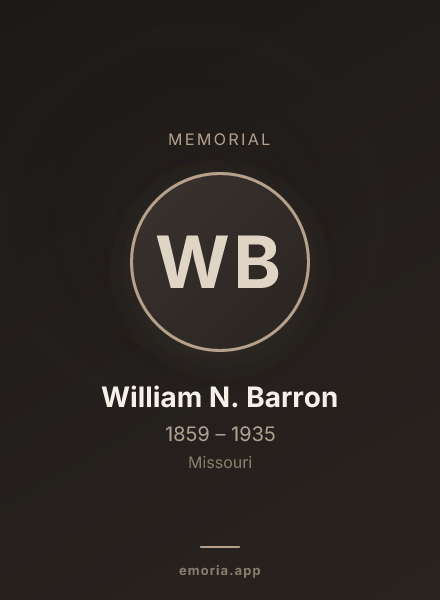 Memorial portrait of William N. Barron