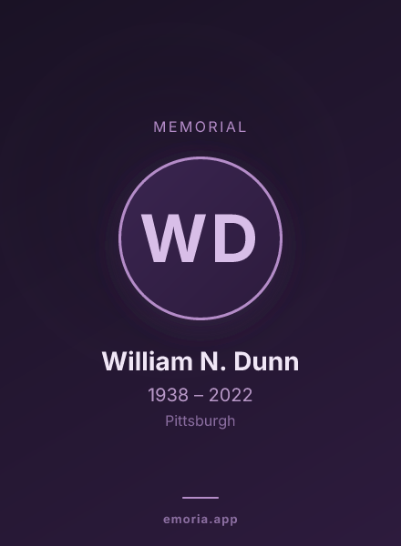 Memorial portrait of William N. Dunn