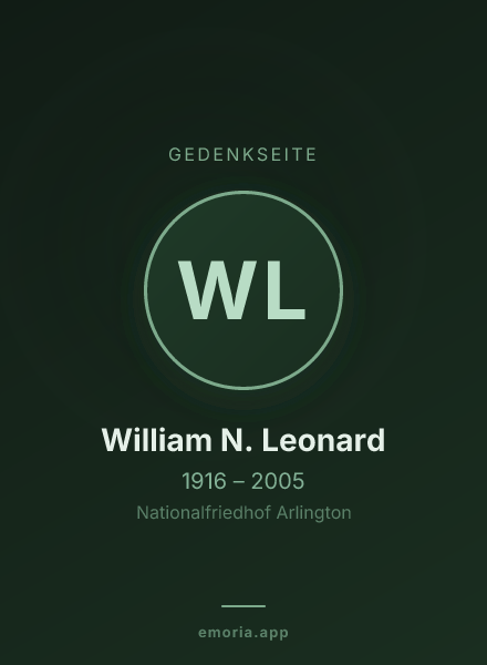 Gedenkportrait von William N. Leonard