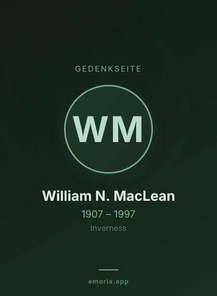Gedenkportrait von William N. MacLean