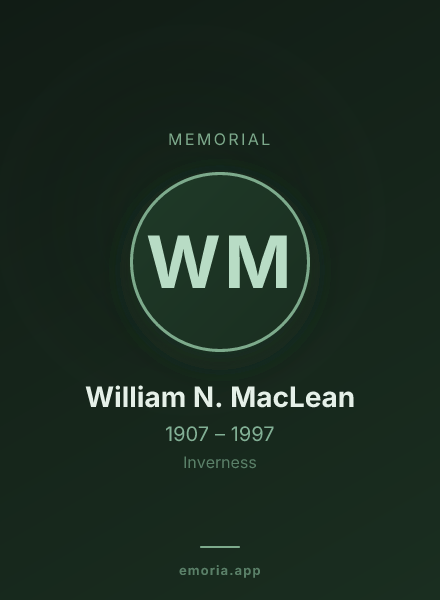 Memorial portrait of William N. MacLean