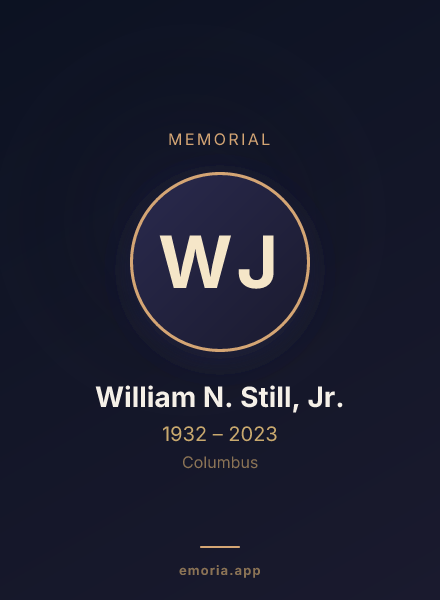 Memorial portrait of William N. Still, Jr.