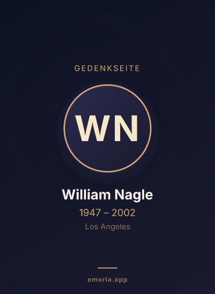 Gedenkportrait von William Nagle