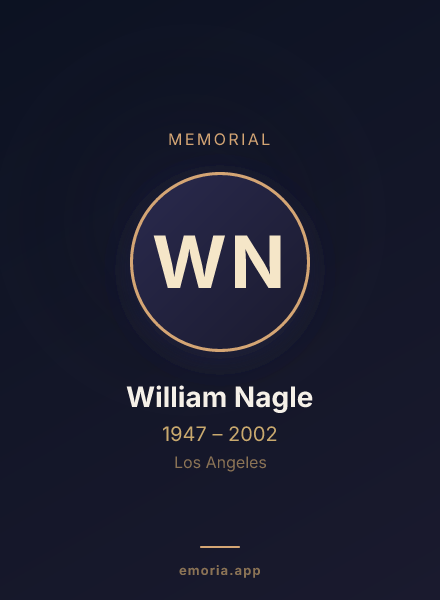 Memorial portrait of William Nagle