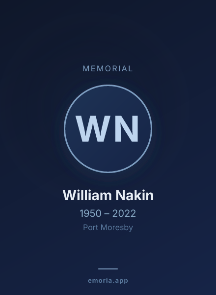 Memorial portrait of William Nakin