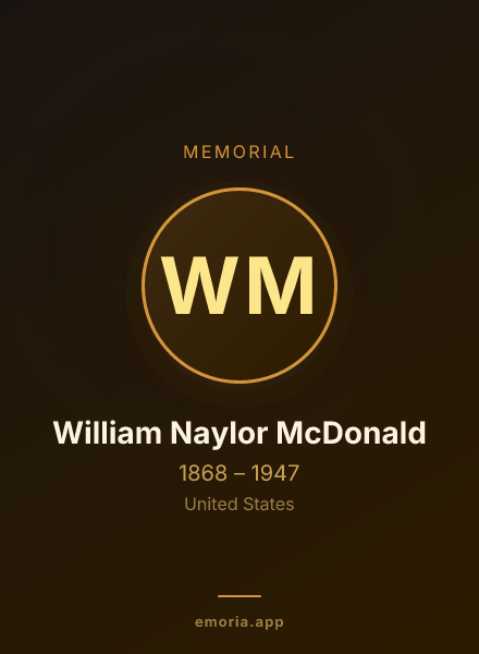 Memorial portrait of William Naylor McDonald