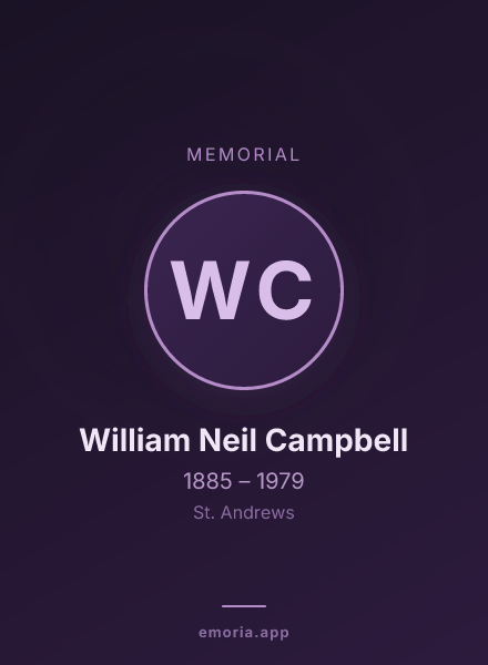 Memorial portrait of William Neil Campbell