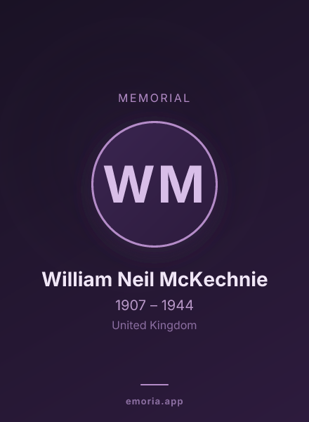 Memorial portrait of William Neil McKechnie