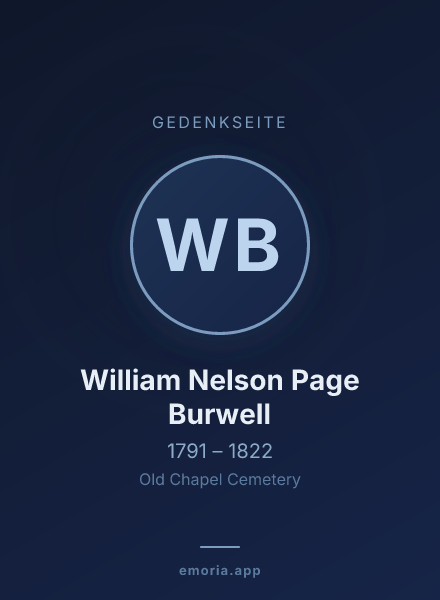 Gedenkportrait von William Nelson Page Burwell