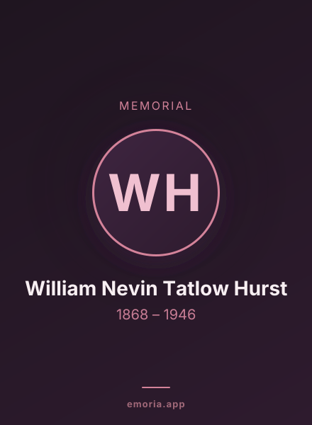 Memorial portrait of William Nevin Tatlow Hurst