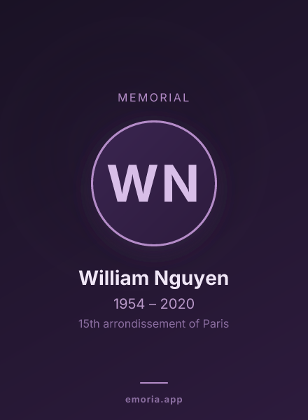 Memorial portrait of William Nguyen