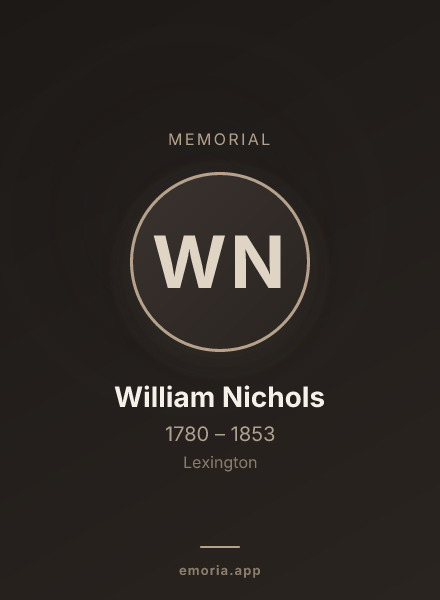 Memorial portrait of William Nichols