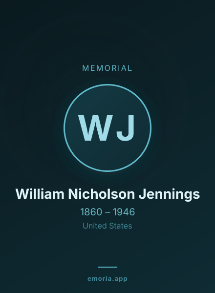 Memorial portrait of William Nicholson Jennings