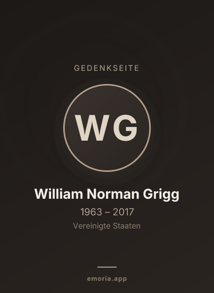 Gedenkportrait von William Norman Grigg