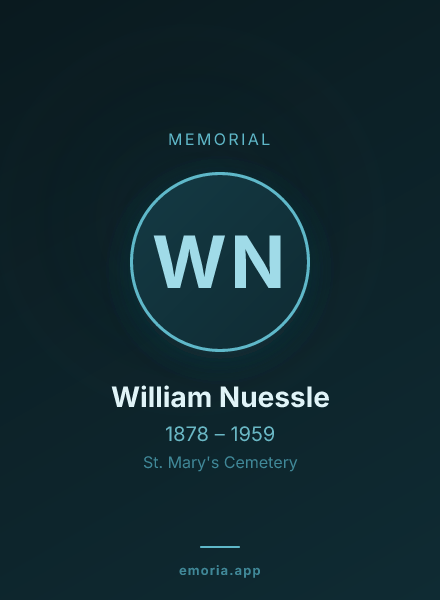 Memorial portrait of William Nuessle