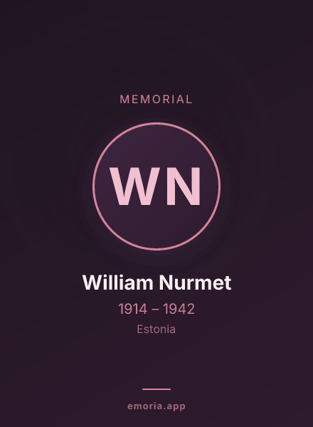 Memorial portrait of William Nurmet