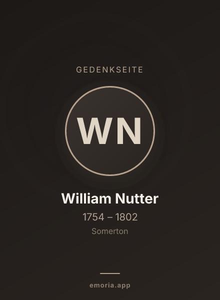 Gedenkportrait von William Nutter