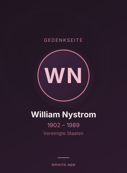 Gedenkportrait von William Nystrom