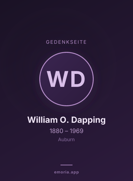 Gedenkportrait von William O. Dapping